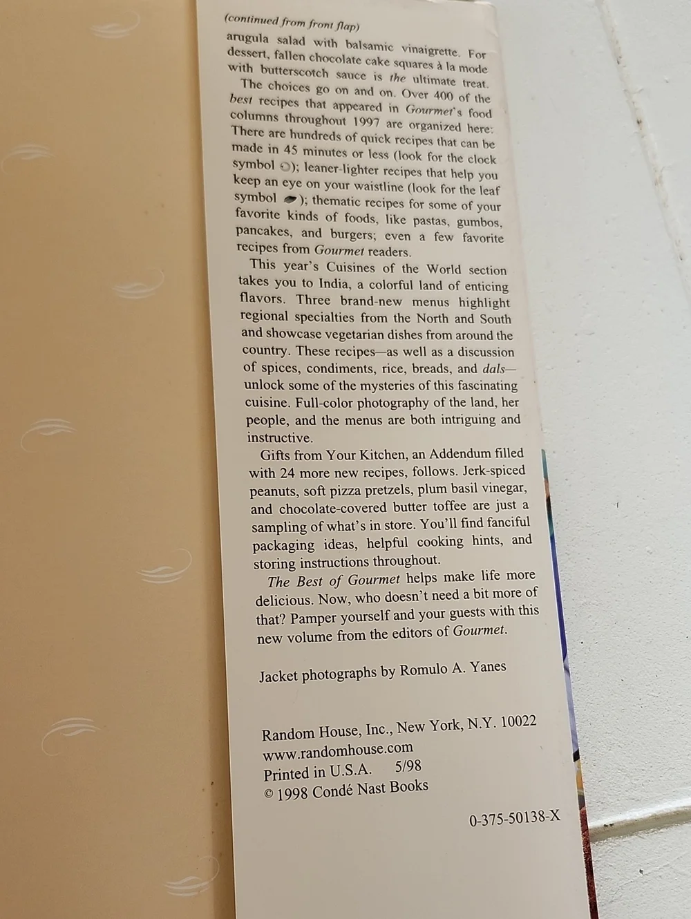The Best Of Gourmet 1998 Flavors Of India Cookbook